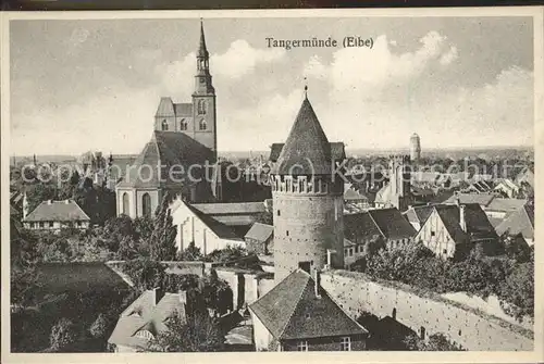 Tangermuende Stadtblick mit St Stephanskirche Kat. Tangermuende