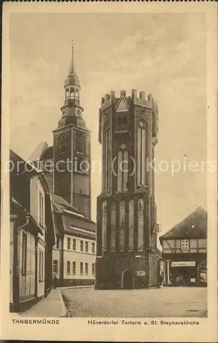 Tangermuende Huehnerdorfer Turm St Stephanskirche Kat. Tangermuende