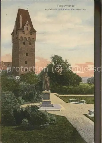 Tangermuende Kapitelturm und Kaiser Karl Denkmal Kat. Tangermuende