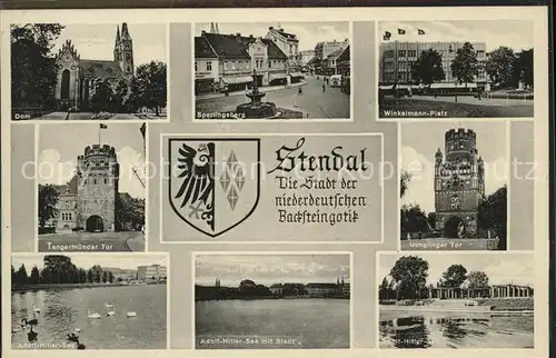 Stendal Panorama mit Teilansichten Kat. Stendal