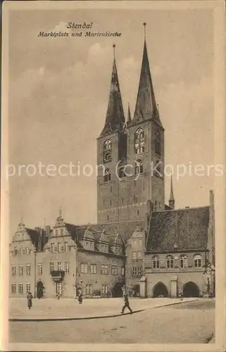 Stendal Marktplatz mit Marienkirche Kat. Stendal