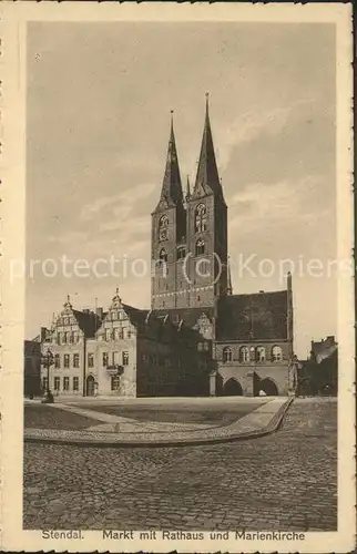 Stendal Markt Rathaus Marienkirche Kat. Stendal