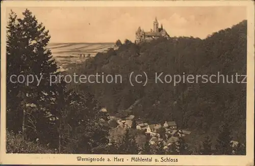 Wernigerode Harz Muehlental u.Schloss Kat. Wernigerode