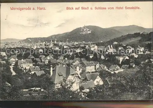 Wernigerode Harz Blick zum Schloss Kat. Wernigerode