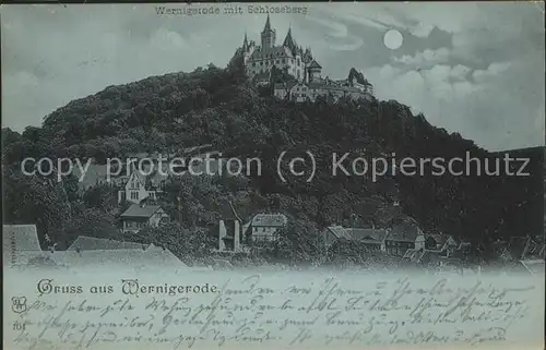 Wernigerode Harz Schlossberg u.Schloss Kat. Wernigerode