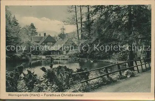 Wernigerode Harz Forsthaus im Christianental Kat. Wernigerode