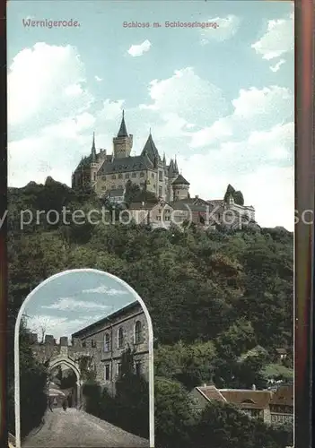 Wernigerode Harz Schloss mit Schlosseingang Kat. Wernigerode