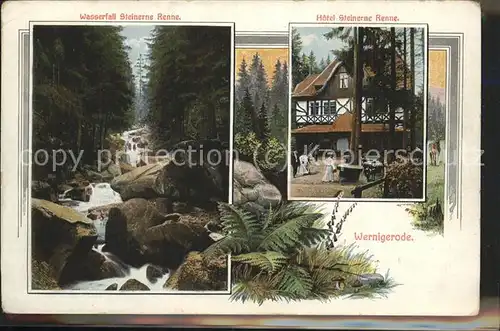 Wernigerode Harz Hotel Steinere Renne u.Wasserfall Kat. Wernigerode