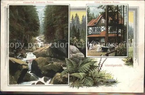 Wernigerode Harz Hotel Steinere Renne u.Wasserfall Kat. Wernigerode