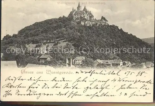 Wernigerode Harz Schloss mit Schlossberg Kat. Wernigerode