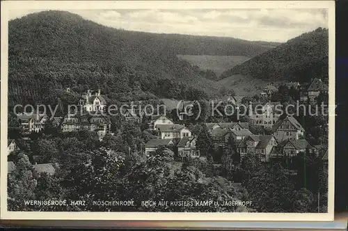 Wernigerode Harz Blick auf Kuesters Kamp u.Jaegerhof Kat. Wernigerode