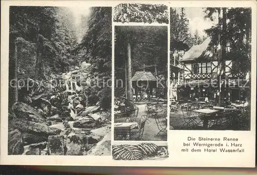 Wernigerode Harz Steinere Renne mit Hotel Wasserfall Kat. Wernigerode