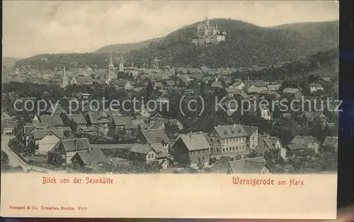 Wernigerode Harz Blick von der Sennhuette Kat. Wernigerode