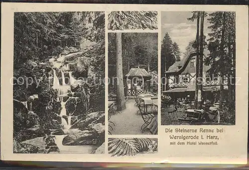 Wernigerode Harz Steinere Renne u.Hotel Wasserfall Kat. Wernigerode