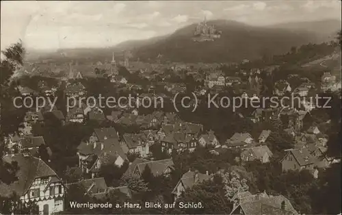 Wernigerode Harz Blick auf Schloss Kat. Wernigerode