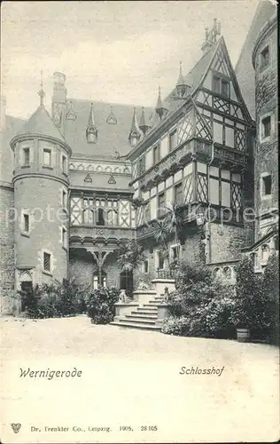 Wernigerode Harz Schlosshof Fachwerk Kat. Wernigerode