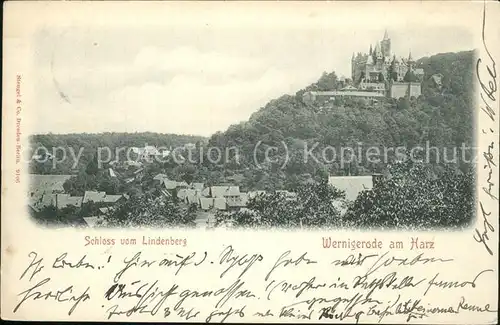 Wernigerode Harz Schloss mit Lindenberg Kat. Wernigerode