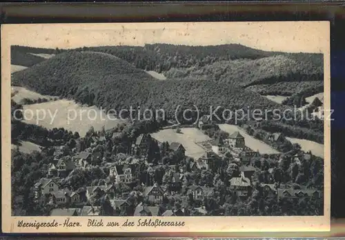 Wernigerode Harz Blick von Schlossterrasse Kat. Wernigerode