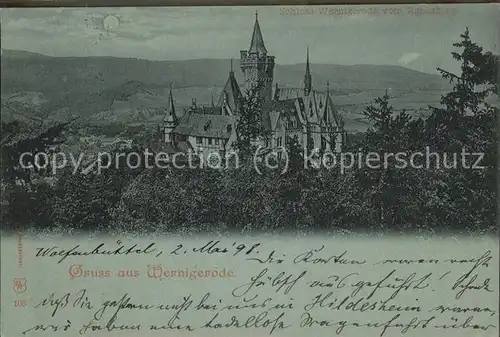 Wernigerode Harz Schloss vom Agnesberg Kat. Wernigerode