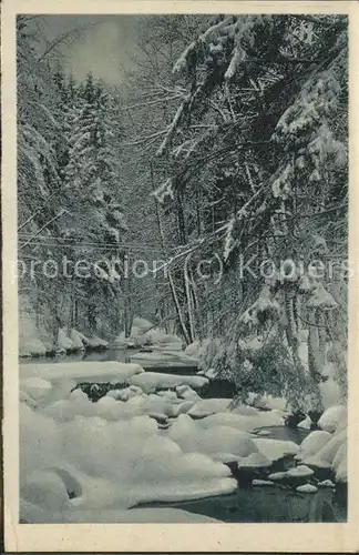 Elend Harz Bach im Schnee Werbekarte Kat. Elend Harz