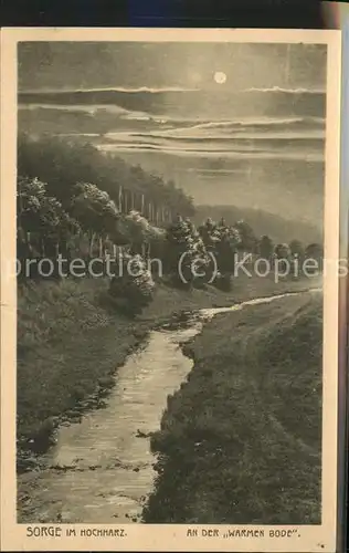 Sorge Harz An der Warmen Bode bei Nacht Kat. Sorge Harz