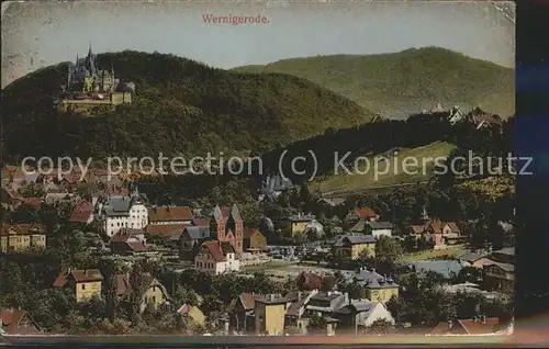 Wernigerode Harz Panorama mit Schloss Kat. Wernigerode