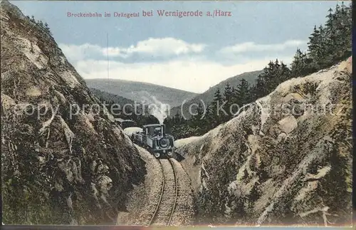 Wernigerode Harz Brockenbahn Dampflock Draengetal Kat. Wernigerode