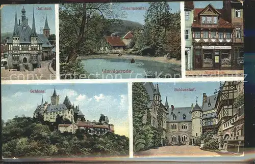 Wernigerode Harz Rathaus Christianental Altes Haus Schlosshof Schloss Kat. Wernigerode