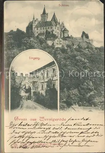 Wernigerode Harz Schloss mit Eingang Kat. Wernigerode