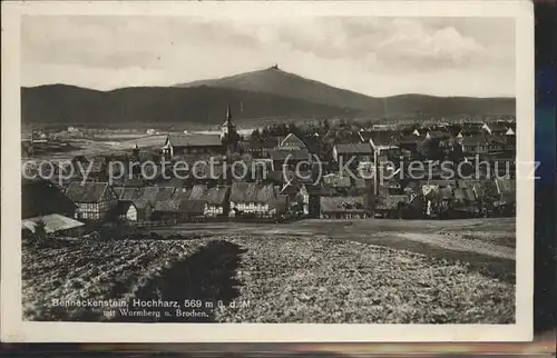 Benneckenstein Panorama mit Wurmberg und Brocken Kat. Benneckenstein