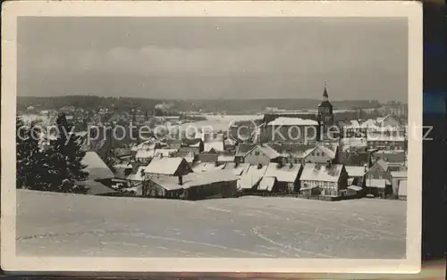 Benneckenstein Blick von Sueden im Schnee Kat. Benneckenstein