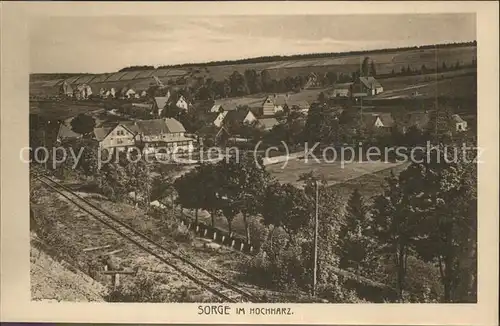 Sorge Harz Panorama mit Bahnlinie Kat. Sorge Harz