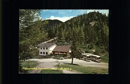 Trattenbach Alpengasthof Kummerbauer Stadl mit Omnibussen Kat. Trattenbach