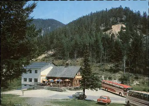 Trattenbach Alpengasthaus Kummerbauer Stadl mit div.Oltimer Bussen Kat. Trattenbach