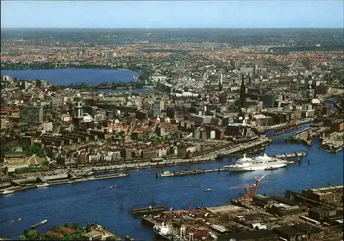 Hamburg Mit Teilansicht vom Hafen Kat. Hamburg