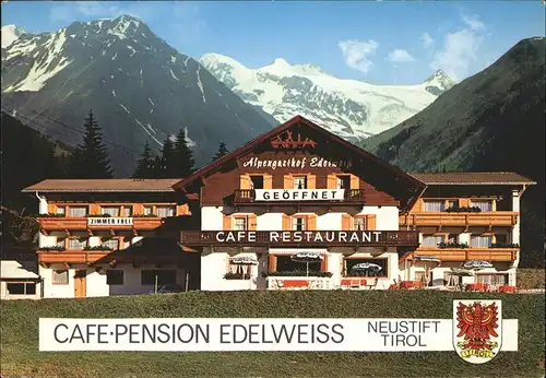 kk36847 Neustift Stubaital Tirol Cafe-Pension-Edelweiss Kategorie. Neustift im Stubaital Alte Ansichtskarten