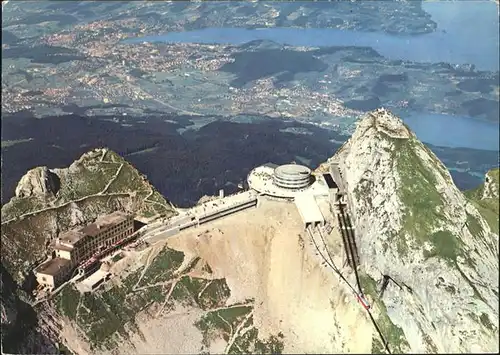 Pilatus Kulm Hotel Kulm u.Bellevue mit Blick auf Luzern Kat. Pilatus Kulm