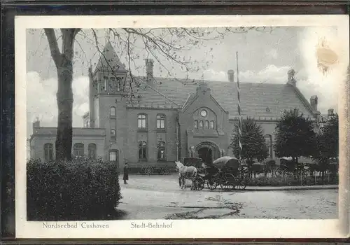 wx51745 Cuxhaven Nordseebad Bahnhof Kutsche Kategorie. Cuxhaven Alte Ansichtskarten