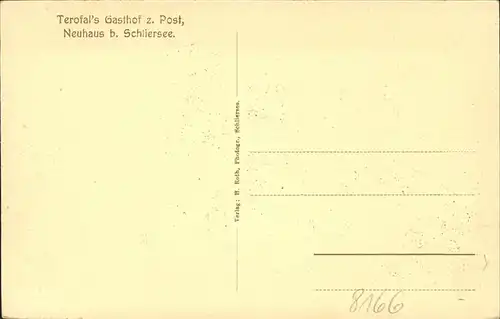 Neuhaus Schliersee Terofals Gasthof z. Post Kat. Schliersee
