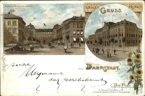 Darmstadt Post Rheinstrasse Kat. Darmstadt