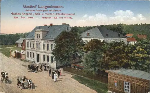 Langenhessen Gasthof Kutschen Kat. Werdau