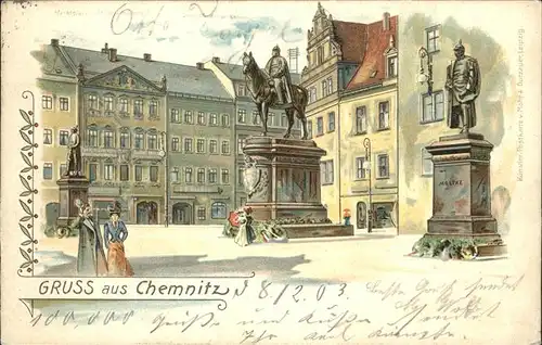 Chemnitz Denkmal Moltke Kat. Chemnitz