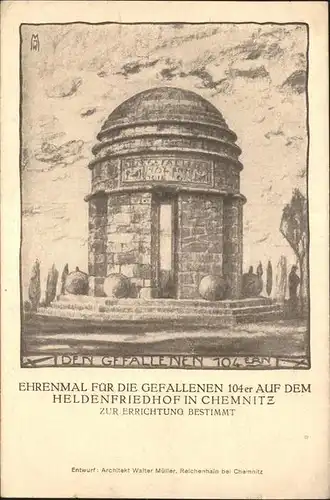 Chemnitz Ehrenmal Heldenfriedhof  Kat. Chemnitz