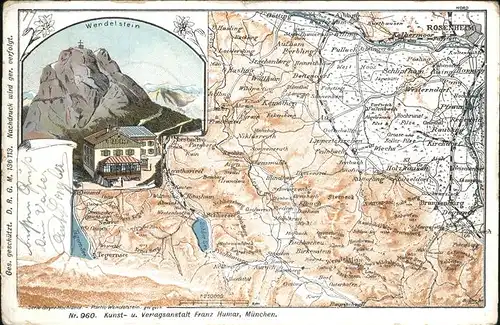 Wendelstein Berg Landkarte  Kat. Bayrischzell