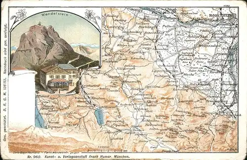 Wendelstein Berg Landkarte  Kat. Bayrischzell