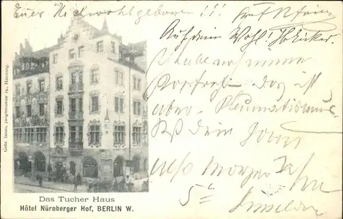 Berlin Tucher Haus Hotel Nuernberger Hof Kat. Berlin