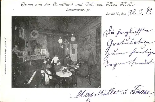 Berlin Conditorei Cafe Max Mueller Kat. Berlin
