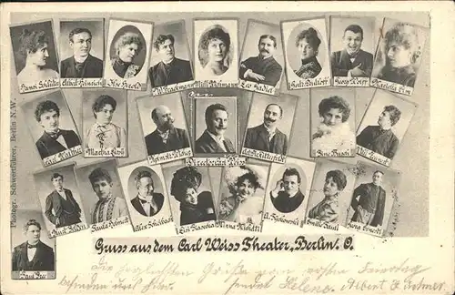 Berlin Carl Weiss Theater Portraitbilder Kat. Berlin
