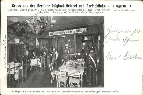 Berlin Berliner Original Meierei Dorfschaenke Dorfkrug Verein Kat. Berlin