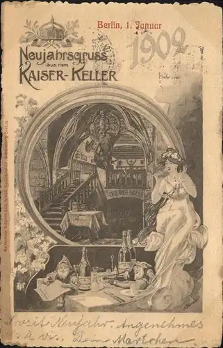 Berlin Kaiser Keller Neujahrskarte Kat. Berlin